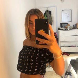 Lucy Love off the shoulder top